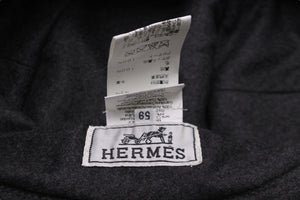 極美品 HERMES エルメス 帽子 ハット バケット ブラック コットン 毛 サイズ59 シルバー金具 中古 54471