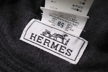 Load image into Gallery viewer, 極美品 HERMES エルメス 帽子 ハット バケット ブラック コットン 毛 サイズ59 シルバー金具 中古 54471