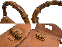 Load image into Gallery viewer, GUCCI グッチ バンブー 2WAYバッグ ハンドバッグ ショルダーバッグ 000 01 0633 レザー ブラウン ゴールド金具 美品 中古 54476