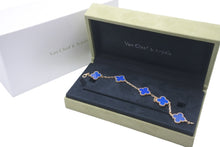 Load image into Gallery viewer, 新品未使用 Van Cleef &amp; Arpels ヴァンクリーフ＆アーペル ヴィンテージアルハンブラ VCARP34900 ブルーアゲート YG 18K 54478