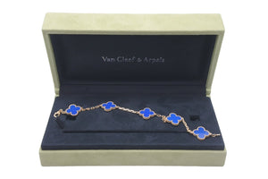 新品未使用 Van Cleef & Arpels ヴァンクリーフ＆アーペル ヴィンテージアルハンブラ VCARP34900 ブルーアゲート YG 18K 54478