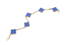 Load image into Gallery viewer, 新品未使用 Van Cleef &amp; Arpels ヴァンクリーフ＆アーペル ヴィンテージアルハンブラ VCARP34900 ブルーアゲート YG 18K 54478