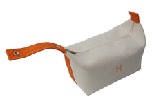 Load image into Gallery viewer, 新品同様 HERMES エルメス ハンドバッグ ブリッドアブラックＧＭ ジグザグ ベージュ系 オレンジ系 シルバー金具 中古 54485