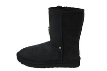 Load image into Gallery viewer, 新品未使用 CHROME HEARTS クロムハーツ UGG アグ ムートンブーツ CHクロス シープスキン シルバー925 ブラック 23 中古 54503