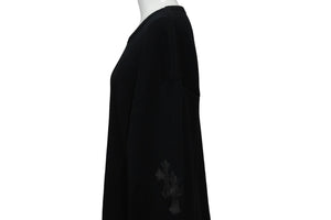 新品未使用 CHROME HEARTS クロムハーツ サーマル Y NOT ロングTシャツ 新タグ レザーパッチ ブラック サイズXL 中古 54513