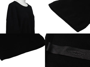 新品未使用 CHROME HEARTS クロムハーツ サーマル Y NOT ロングTシャツ 新タグ レザーパッチ ブラック サイズXL 中古 54513