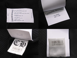 新品未使用 CHROME HEARTS クロムハーツ サーマル Y NOT ロングTシャツ 新タグ レザーパッチ ブラック サイズXL 中古 54513