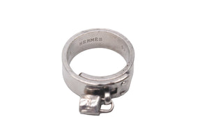HERMES エルメス ヴィンテージ ケリーリング カデナモチーフ シルバー925 10.3g サイズ52 12号相当 良品 中古 54523