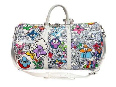 新品同様 LOUIS VUITTON ルイヴィトン ボストンバッグ キーポルバンドリエール50 グラフィティ kidsuper M21863 中古 54532