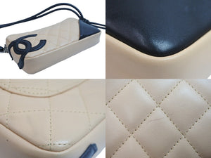 CHANEL シャネル ワンショルダーバッグ カンボンライン ココマーク 9番台 ラムスキン ピンク ブラック 美品 中古 54537