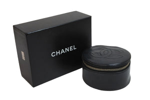 CHANEL シャネル ポーチ ミニバニティポーチ ココマーク ラムスキン ブラック ゴールド金具 美品 中古 54542