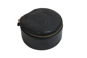 CHANEL シャネル ポーチ ミニバニティポーチ ココマーク ラムスキン ブラック ゴールド金具 美品 中古 54542