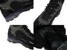 Load image into Gallery viewer, CHANEL シャネル ロングブーツ ラウンドトゥ ココマーク G30443 ツイード レザー 39 ブラック シルバー 美品 中古 54582