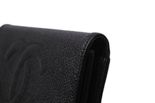 Load image into Gallery viewer, CHANEL シャネル 三つ折り財布 ココマーク 5番台 ブラック キャビアスキン ゴールド金具 美品 中古 54589