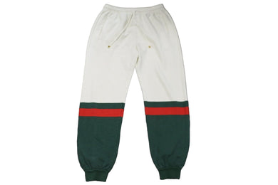 GUCCI グッチ パンツ ブロックスウェットジョギングロングパンツ サイズL 20AW ホワイト 625403XJCSU ゴールド金具 美品 中古 54594 