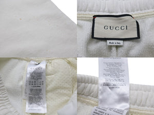 GUCCI グッチ パンツ ブロックスウェットジョギングロングパンツ サイズL 20AW ホワイト 625403XJCSU ゴールド金具 美品 中古 54594 