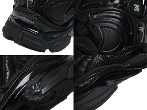 極美品 BALENCIAGA バレンシアガ スニーカー RUNNER ランナー ユーズド加工 656065 W3RA1 1000 ブラック サイズ39 中古 54605
