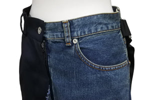Sacai サカイ スカート再構築デニムパンツボトム 21 -05713 ブルーブラック サイズ0 美品 中古 54615 