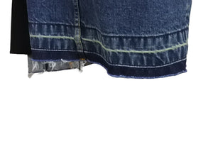 Sacai サカイ スカート再構築デニムパンツボトム 21 -05713 ブルーブラック サイズ0 美品 中古 54615 