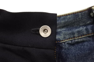 Sacai サカイ スカート再構築デニムパンツボトム 21 -05713 ブルーブラック サイズ0 美品 中古 54615 