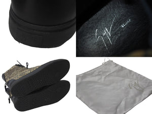 GIUSEPPE ZANOTTI ジュゼッペザノッティ スニーカー ハイカット パイソン柄 レザー サイズ46 シルバー金具 美品 中古 54625