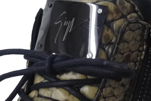 GIUSEPPE ZANOTTI ジュゼッペザノッティ スニーカー ハイカット パイソン柄 レザー サイズ46 シルバー金具 美品 中古 54625