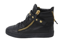 Load image into Gallery viewer, GIUSEPPE ZANOTTI ジュゼッペザノッティ スニーカー スタッズ クラスプ ブラック レザー 46 ゴールド金具 美品 中古 54627