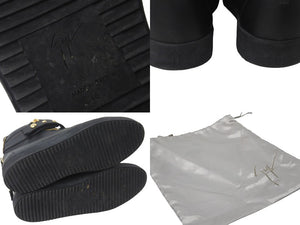 GIUSEPPE ZANOTTI ジュゼッペザノッティ スニーカー スタッズ クラスプ ブラック レザー 46 ゴールド金具 美品 中古 54627