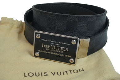 LOUIS VUITTON ルイヴィトン ベルト バックル サンチュール アンヴァントゥール ダミエグラフィット M9632 中古 54630