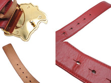 Load image into Gallery viewer, VERSACE ヴェルサーチ VersaceGold ベルト バックル メドゥーサ レザー レッド ゴールド 美品 中古 54631