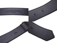 Load image into Gallery viewer, 極美品 CHROME HEARTS クロムハーツ ブロンズ 3PC ローラー ベルト ブラック ゴールド サイズ34 レザー 中古 54671
