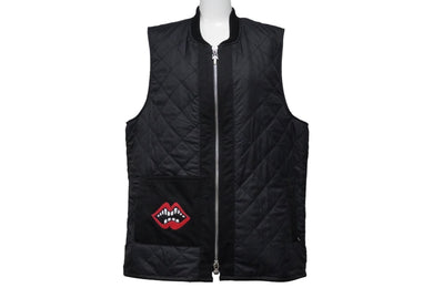極美品 CHROME HEARTS × Matty Boy クロムハーツ マッティボーイ ナイロン キルティング ベスト ブラック 口 サイズL 中古 54672