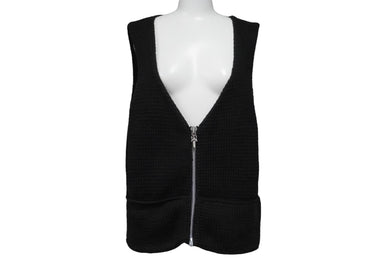 ChromeHearts クロムハーツ ベビーゲージ ニット ベスト ダガージップ ニット シルバー925 ブラック サイズS 美品 中古 54673