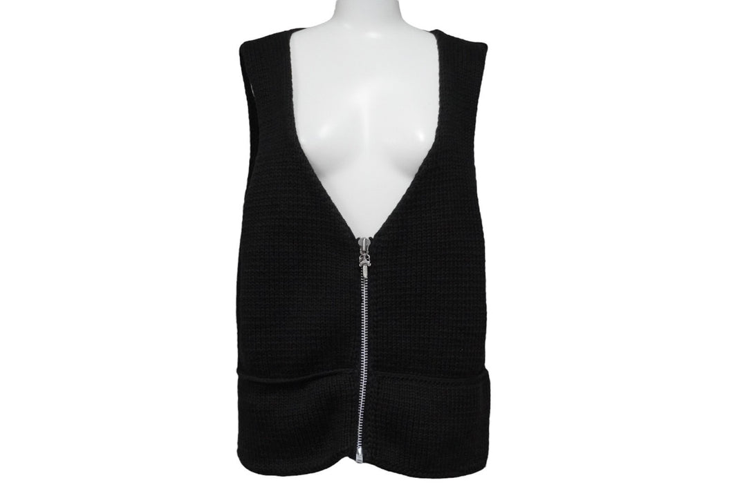 ChromeHearts クロムハーツ ベビーゲージ ニット ベスト ダガージップ ニット シルバー925 ブラック サイズS 美品 中古 54673