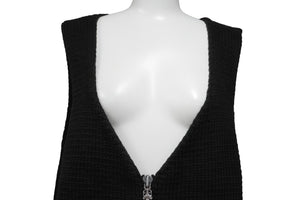 ChromeHearts クロムハーツ ベビーゲージ ニット ベスト ダガージップ ニット シルバー925 ブラック サイズS 美品 中古 54673