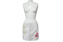 Load image into Gallery viewer, CHROME HEARTS クロムハーツ 世界唯一 マッティボーイ 手描き ペイント スカート CHプラス ホワイト 羊皮 M 美品 中古 54682