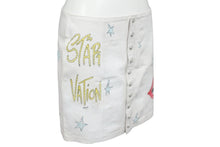 Load image into Gallery viewer, CHROME HEARTS クロムハーツ 世界唯一 マッティボーイ 手描き ペイント スカート CHプラス ホワイト 羊皮 M 美品 中古 54682