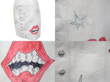 Load image into Gallery viewer, CHROME HEARTS クロムハーツ 世界唯一 マッティボーイ 手描き ペイント スカート CHプラス ホワイト 羊皮 M 美品 中古 54682