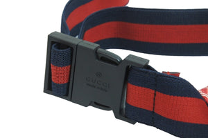 極美品 GUCCI グッチ キッズ ウエストバッグ・ボディバッグ バックル 502095/527066 GG コットン レッド シルバー金具 中古 54693 