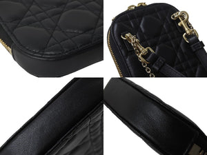 極美品 Dior ディオール LADY DIOR フォン チェーン ショルダーバッグ ハンドバッグ ブラック S0872ONMJ_M900 現行 中古 54695