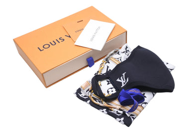 新品 LOUIS VUITTON ルイヴィトン マスク マイユ LV イニシャルマスク マスクカバーセット ブラック ナイロン M76748 中古 54701