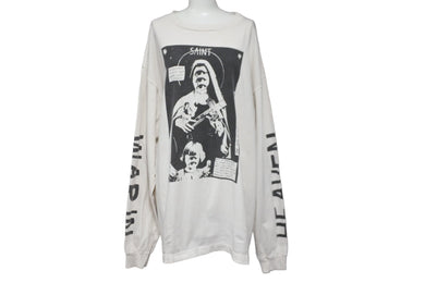 SAINT MICHAEL セントマイケル 長袖Ｔシャツ WIHフロントマリアバックハートロングT コットン ホワイト XL 美品 中古 54706 
