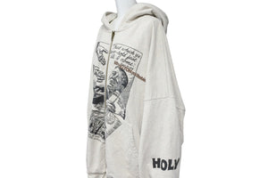 極美品 RRR123 アルアルアル123 パーカー COUNTLESS ACTS ZIP-UP ジップアップ グレー ブラック サイズ3 美品 中古 54747