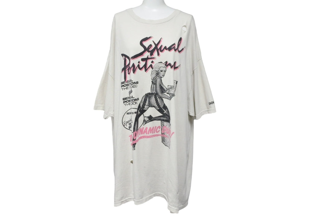 GALLERY DEPT. ギャラリーデプト 半袖Ｔシャツ トップス ダメージ加工 Doc Johnson Sexual Positions アイボリー 良品 中古 54749