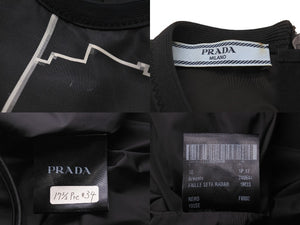 PRADA プラダ 17SS ノースリーブ S171 1M3S レーダー柄 気象レーダー ナイロン ブラック マルチカラー サイズ38 良好 中古 54760