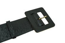 Load image into Gallery viewer, YVES SAINT LAURENT イヴ サンローラン ベルトバックル 169929 1476 75 30 レザー ブラック ゴールド 良品 中古 54767
