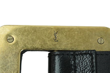 Load image into Gallery viewer, YVES SAINT LAURENT イヴ サンローラン ベルトバックル 169929 1476 75 30 レザー ブラック ゴールド 良品 中古 54767