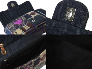 CHANEL シャネル パッチワーク ツイード チェーン ショルダーバッグ 16番台 シルバー金具 ココマーク ロゴ マルチ 美品 中古 54788