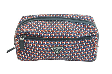 極美品 PRADA プラダ 総柄 ナイロンポーチ マルチカラー サフィアーノ セカンドバッグ クラッチバッグ ロゴ 中古 54790 