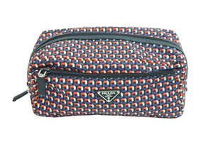 極美品 PRADA プラダ 総柄 ナイロンポーチ マルチカラー サフィアーノ セカンドバッグ クラッチバッグ ロゴ 中古 54790 